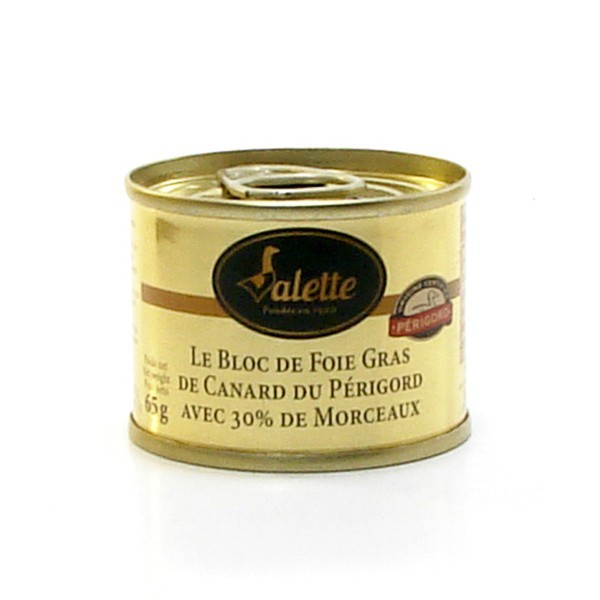 Bloc de foie gras de canard avec 30% de morceaux 180G